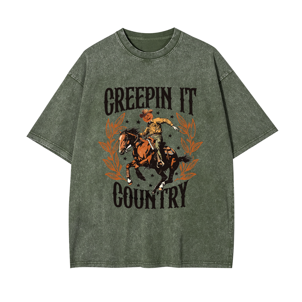 Creepin It Country Western Halloween Garment-dye Tees