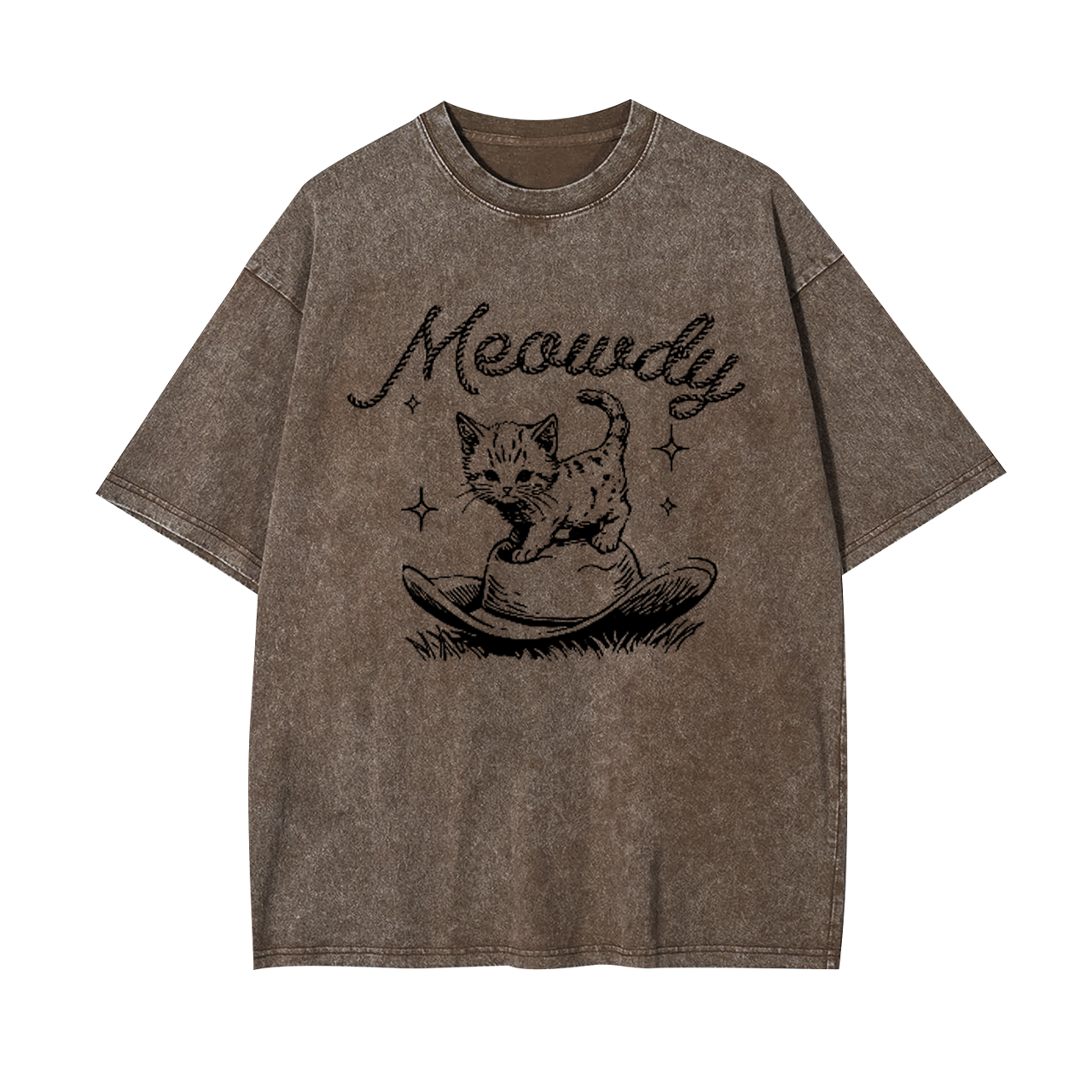 Meowdy Cute Kitten Cat Garment-dye Tees