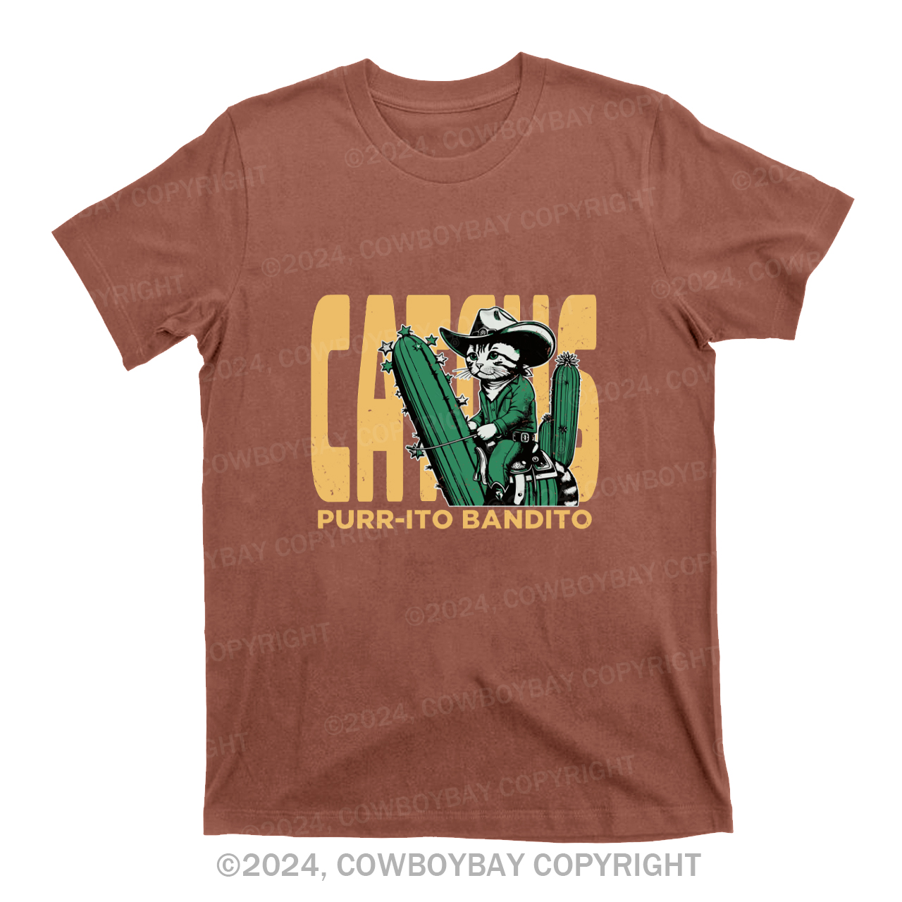 Cowboy Cat With Funny Cactus T-Shirts
