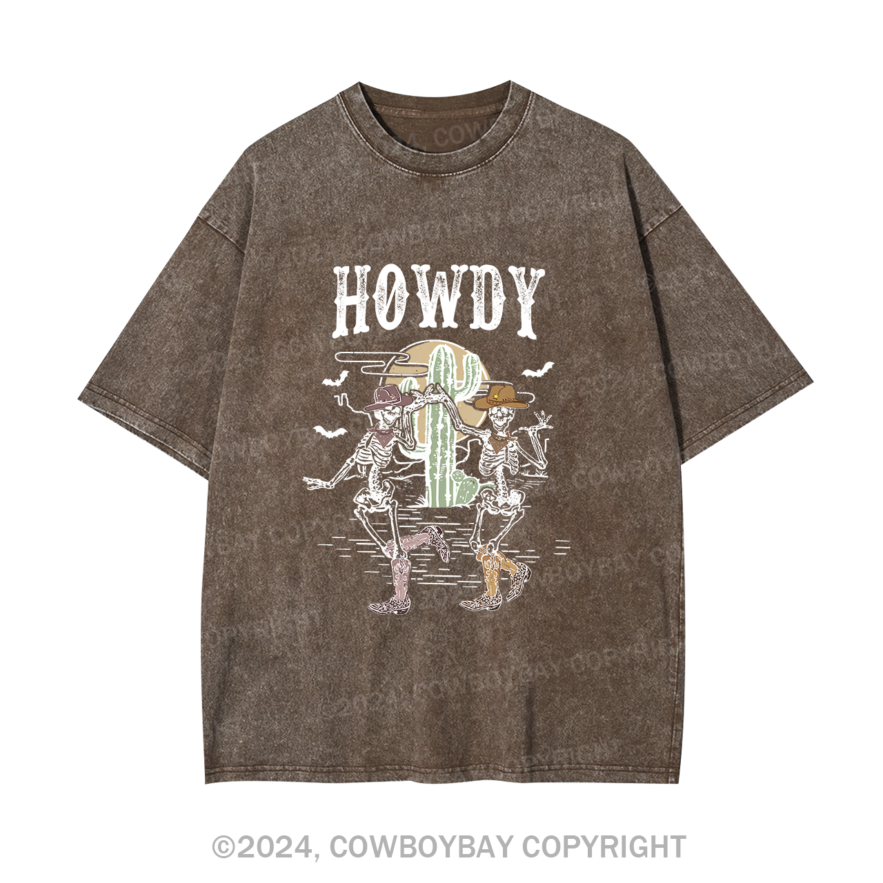 Howdy Halloween Midwest Desert Skeleton Garment-dye Tees