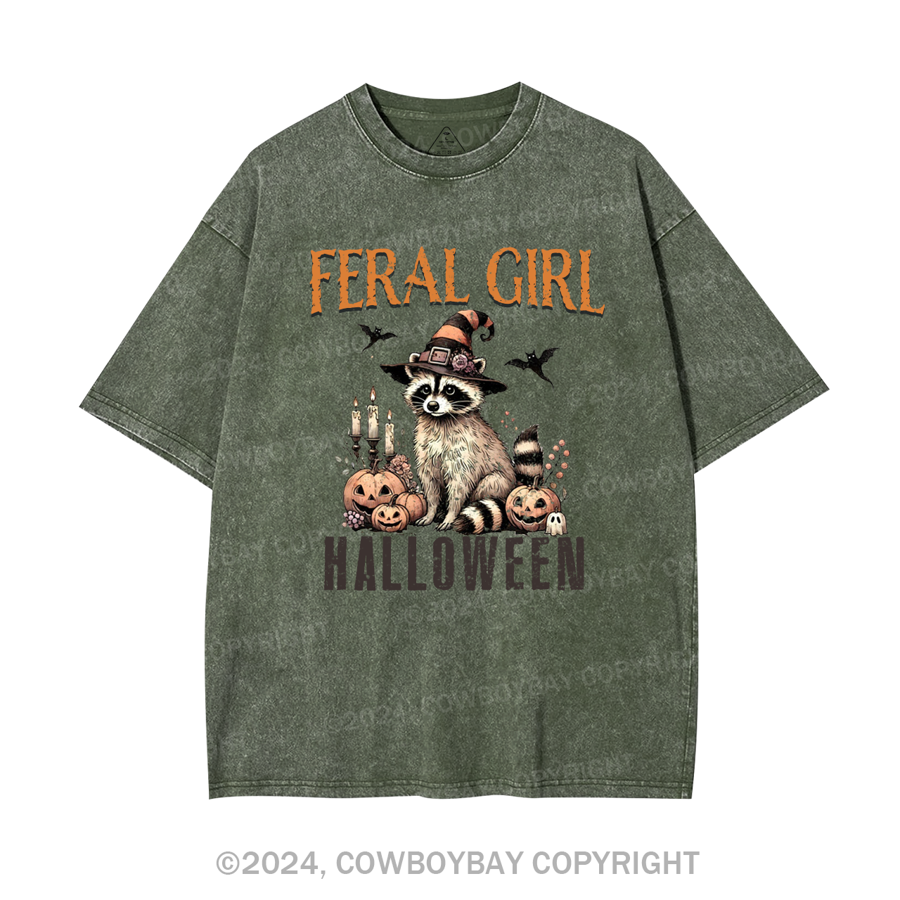 Feral Raccoon Halloween Garment-dye Tees