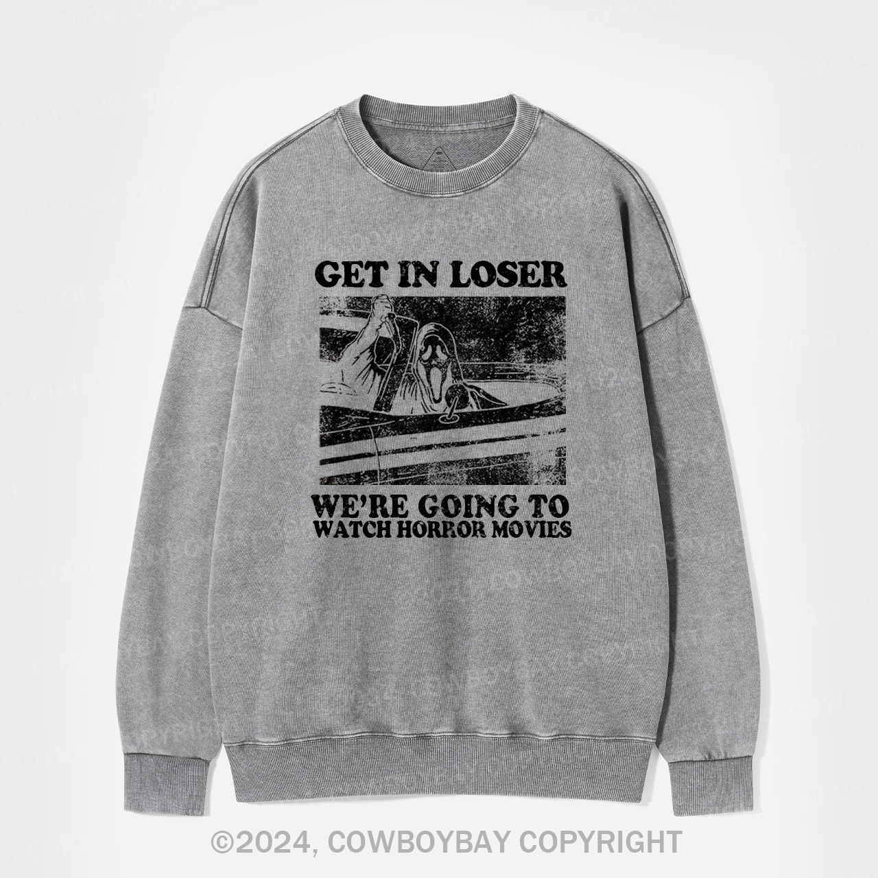 Get In Loser Halloween  Washed Sweatshirts