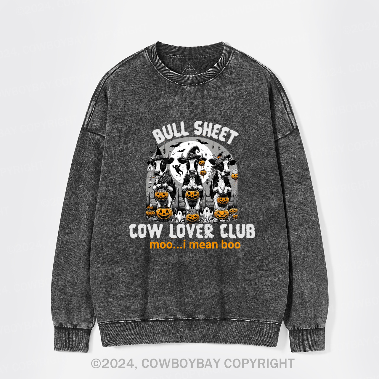 Bull Sheet Halloween Washed Sweatshirts