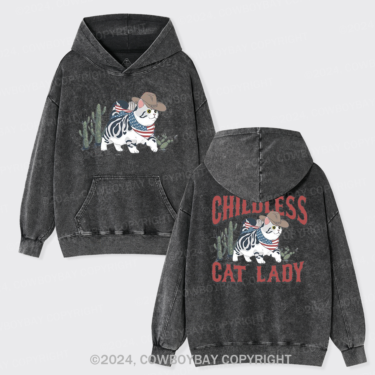 Childless Cat Lady Garment-Dye Hoodies