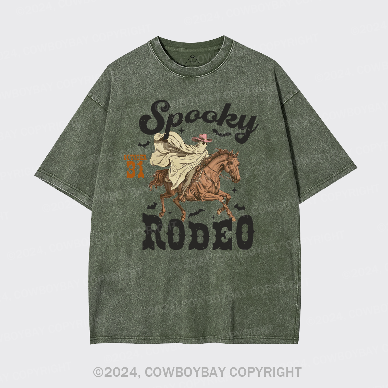 Spooky Rodeo Western Halloween Garment-dye Tees