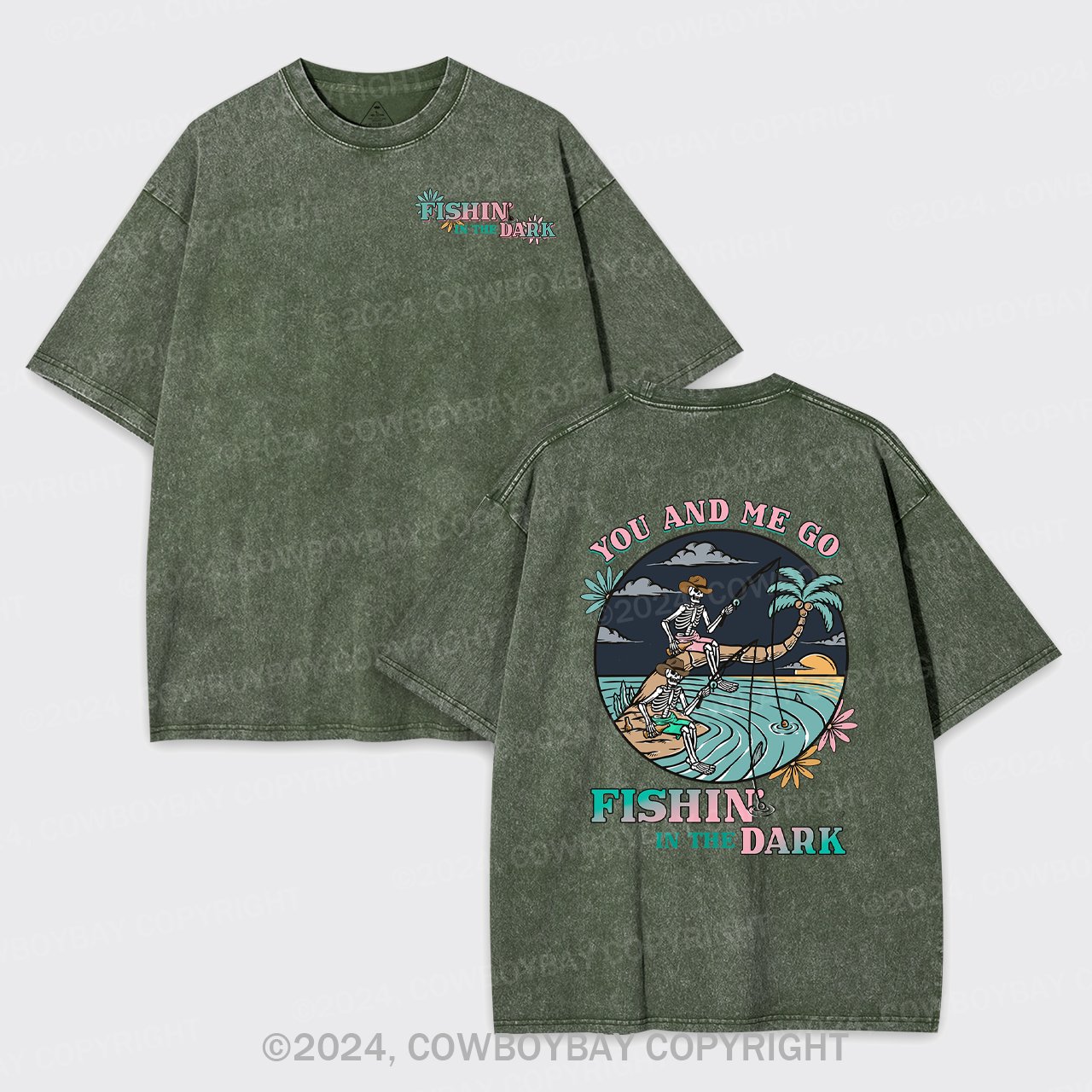 Fishin In The Dark Cowboy Garment-dye Tees