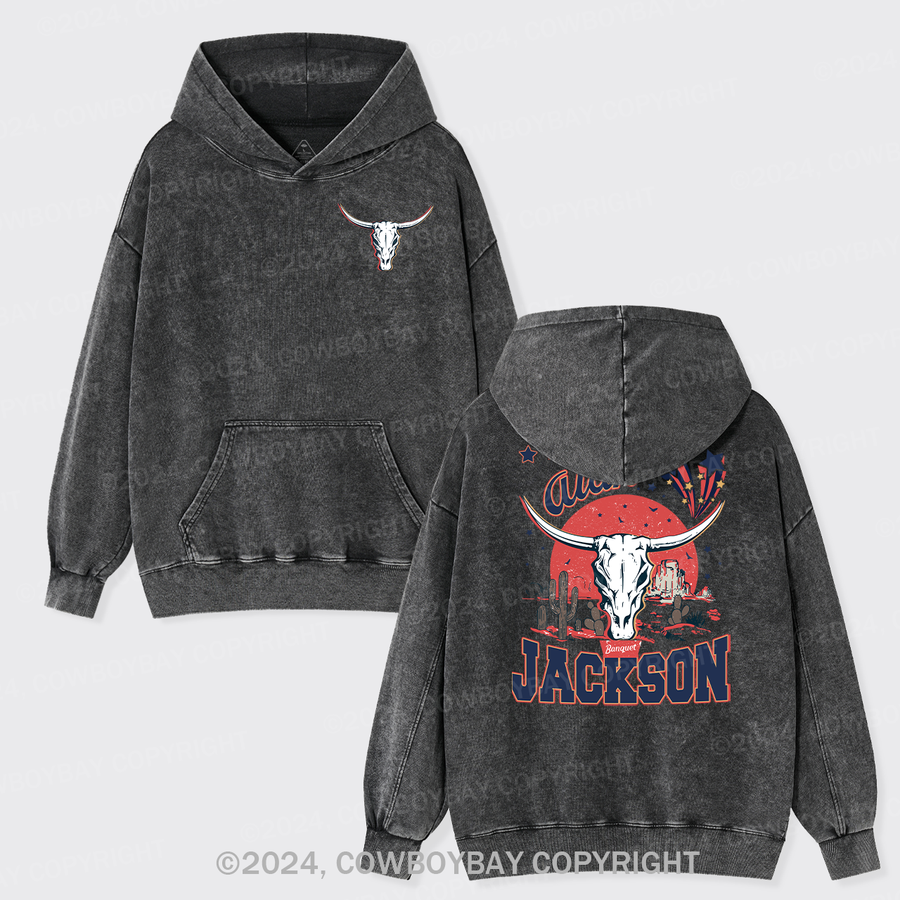 Alan Jackson Bullhead Garment-Dye Hoodies