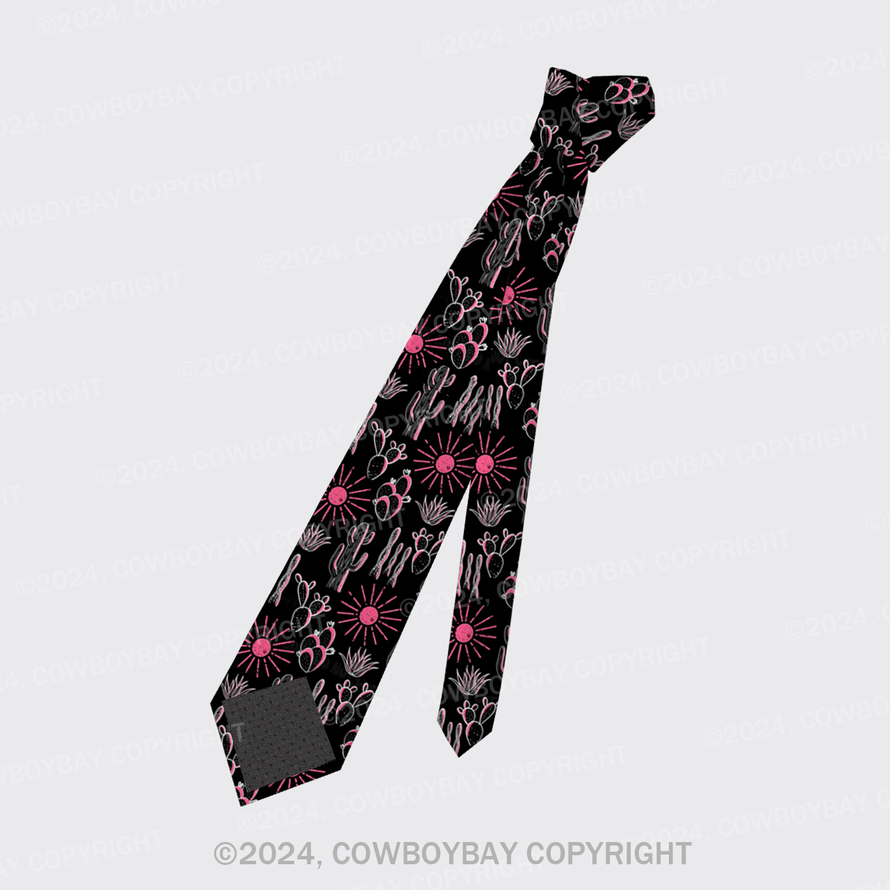 Bold Western Cactus Silk Necktie