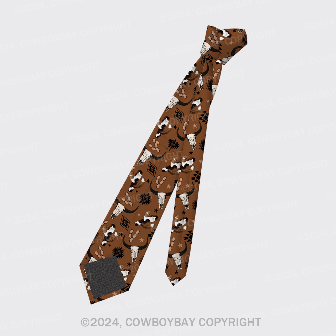 Western Cow Skull Silk Necktie
