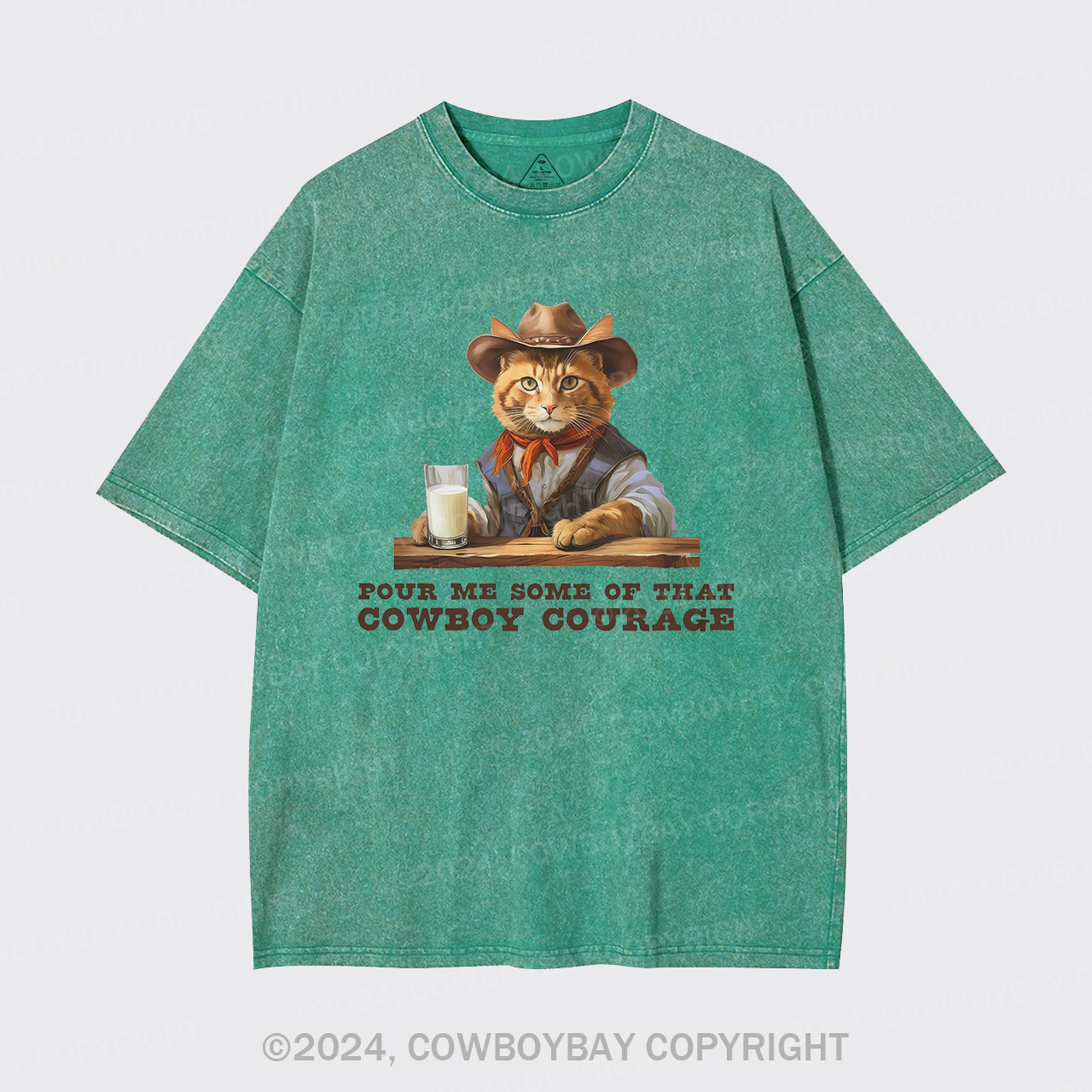 Pour Me Some Of That Cowboy Courage Garment-dye Tees