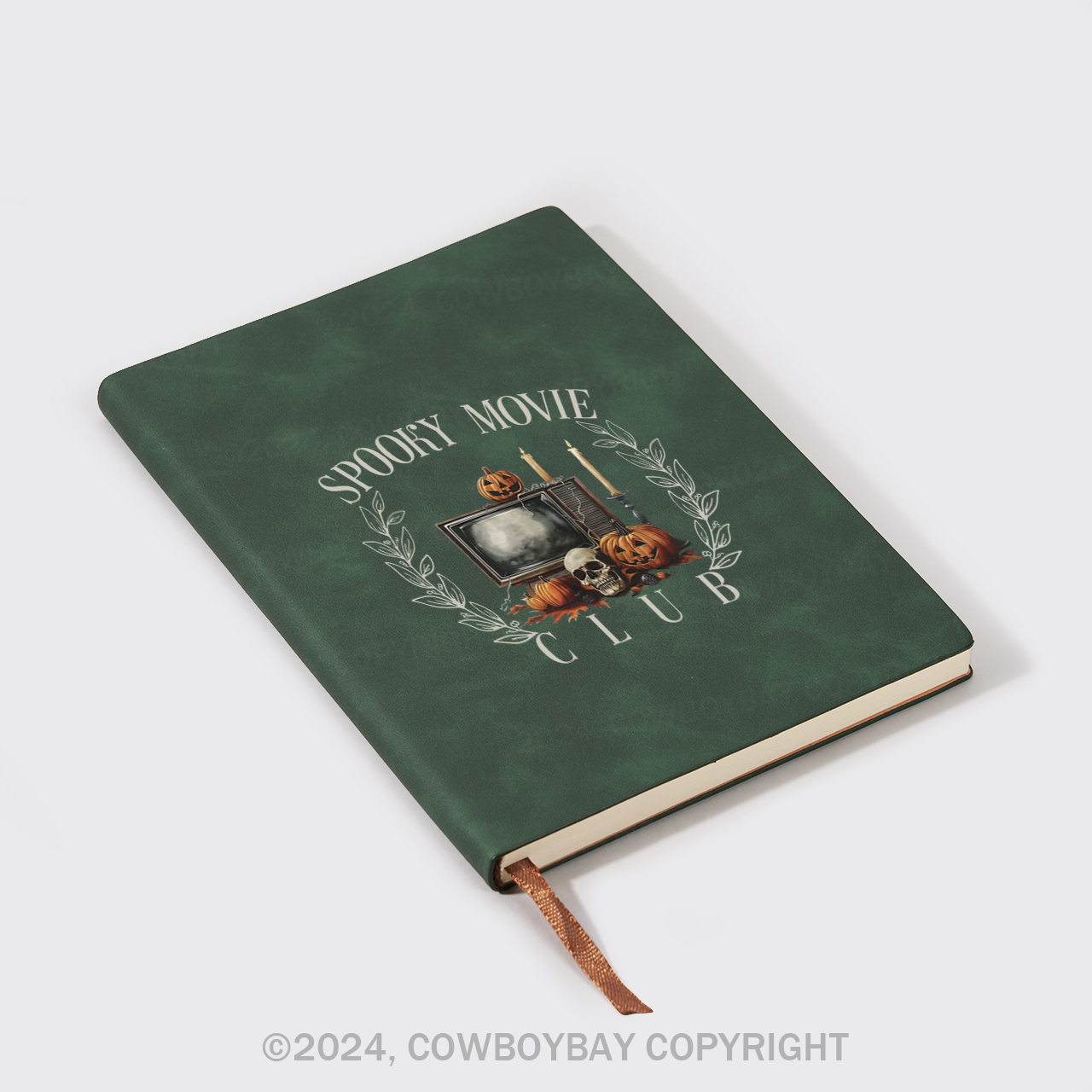 A5 Vintage Sheepbark Notebook-Spooky Movie Club