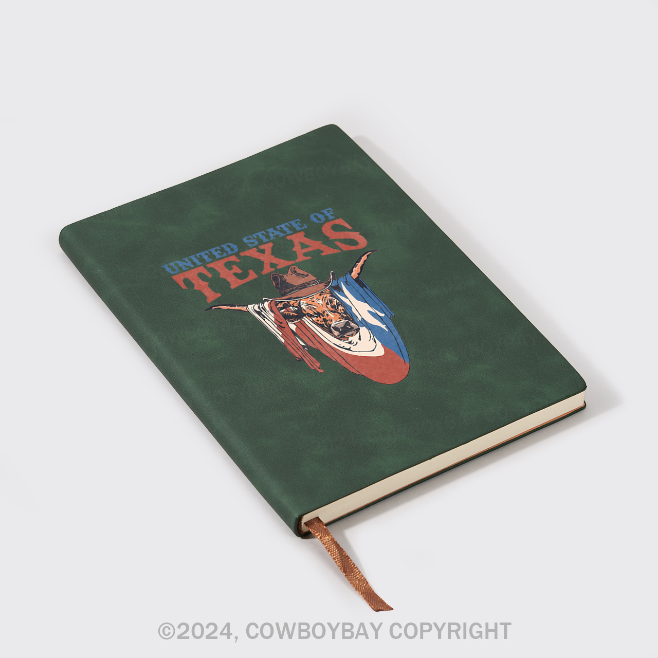 A5 Vintage Sheepbark Notebook-UNITED STATE OF TEXAS