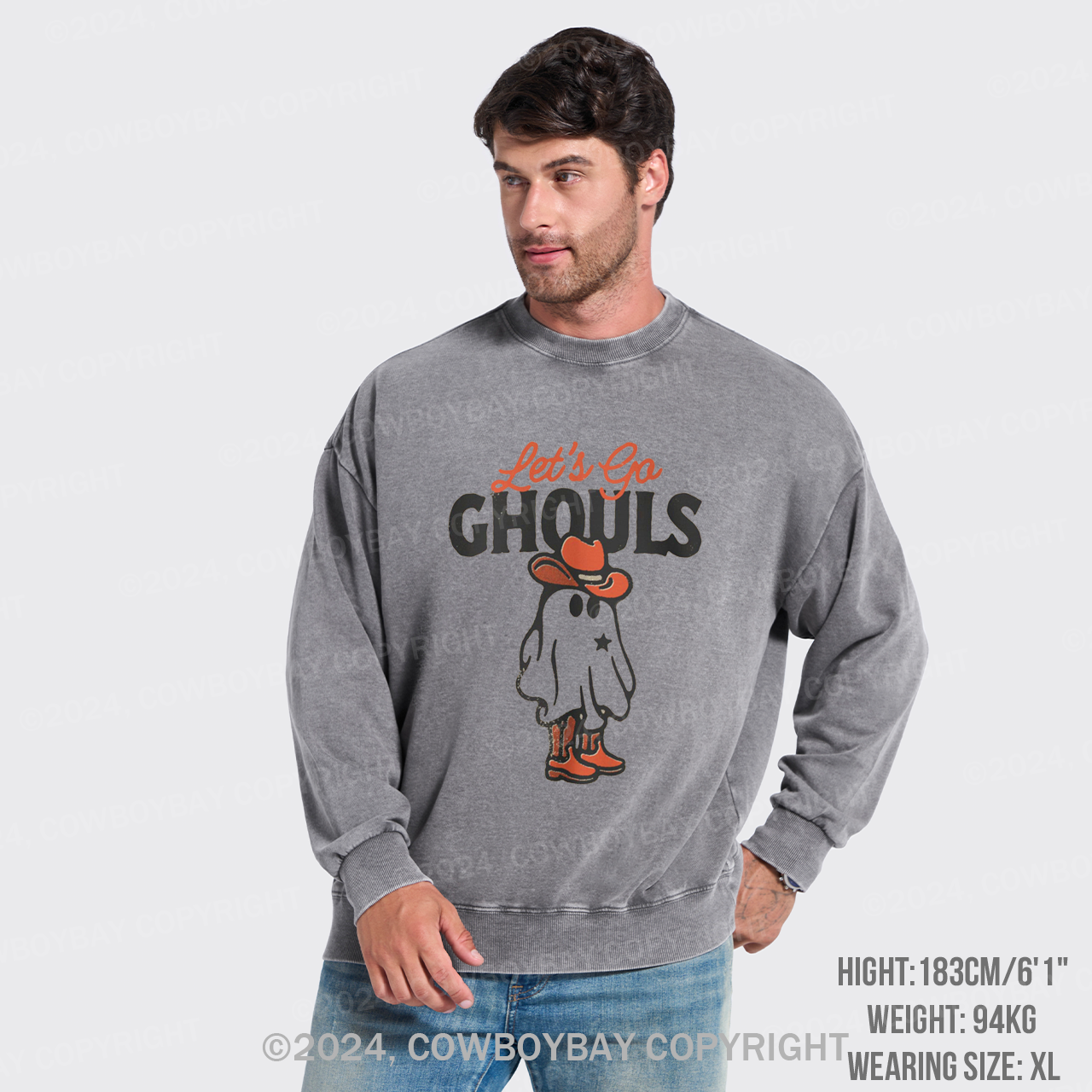 Let's Go Ghouls Crewneck Washed Sweatshirts
