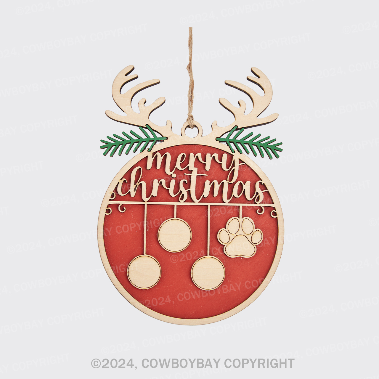 Personalized Wooden Elk Christmas Ornament