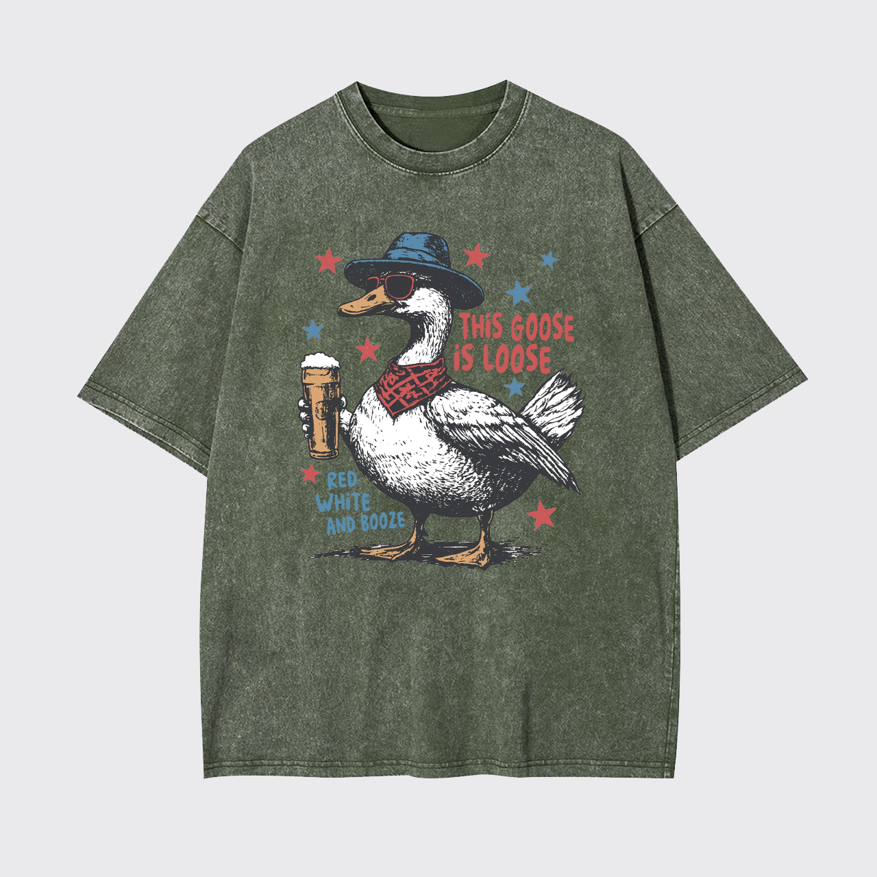 Humorous 4th Of July-This Goose Is Loose Garment-dye Tees