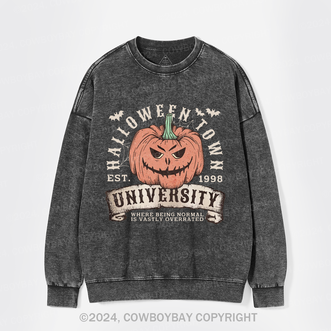 Halloween Town Fall Pumpkin Washed Sweatshirts