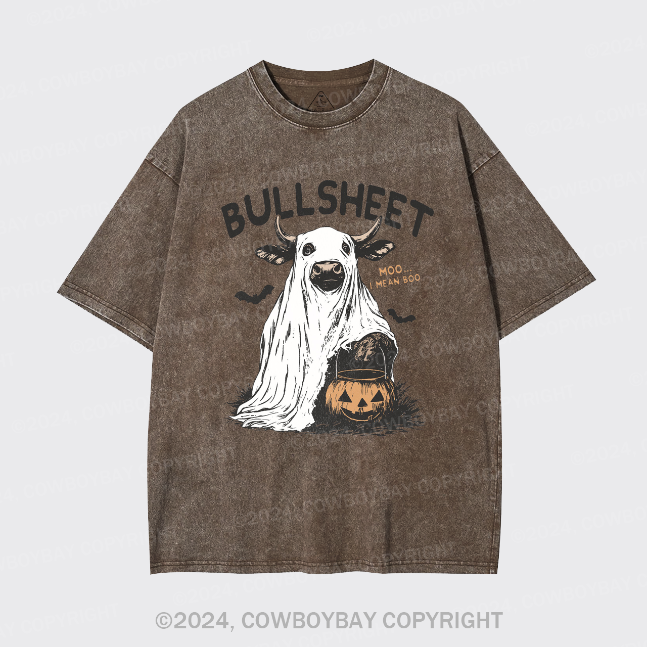 Funny Halloween Bullsheet Garment-dye Tees