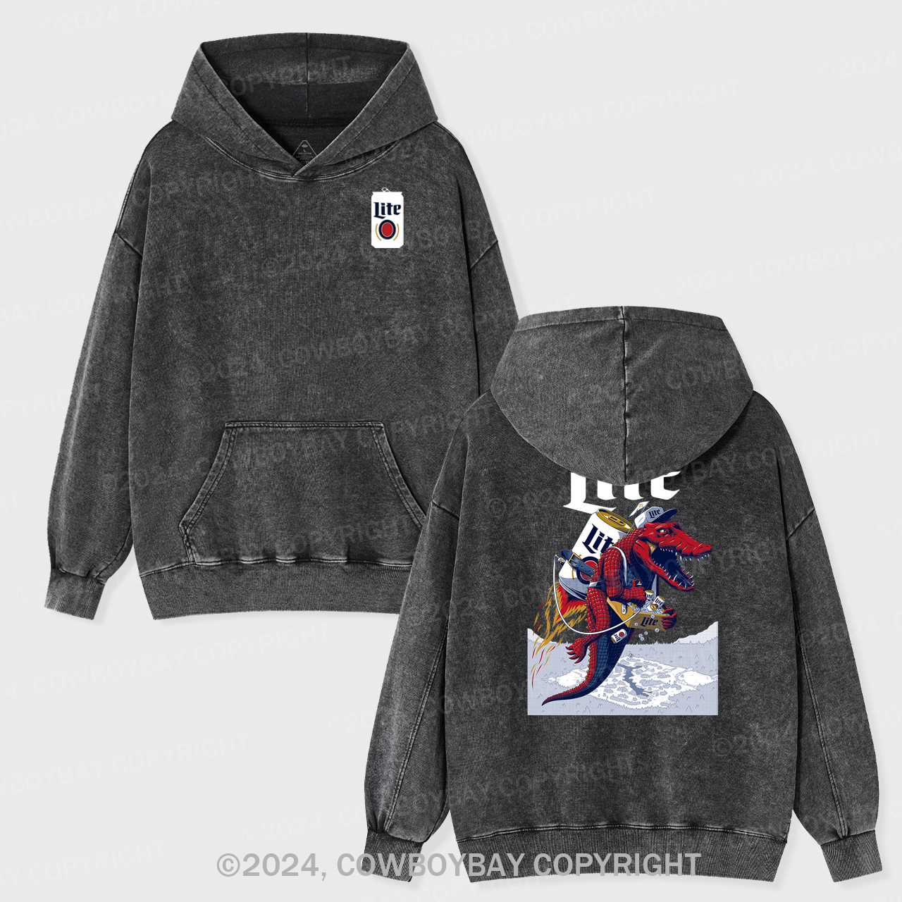 Western Crocodile Garment-Dye Hoodies