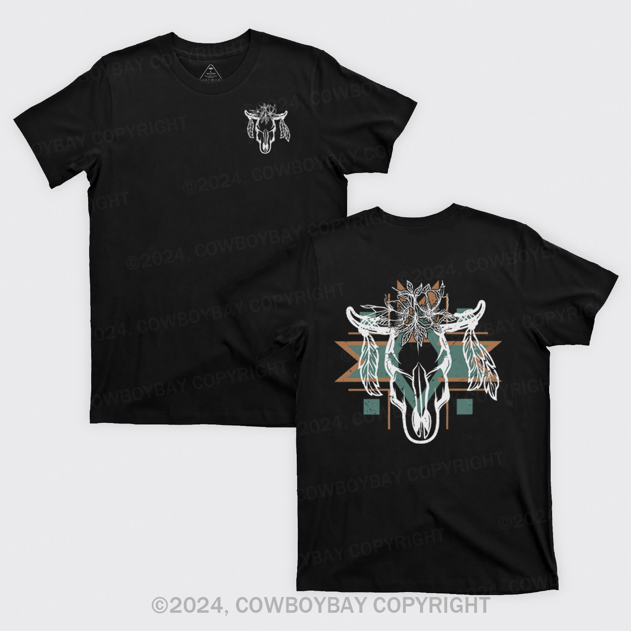 Aztec Cow Skull T-Shirts