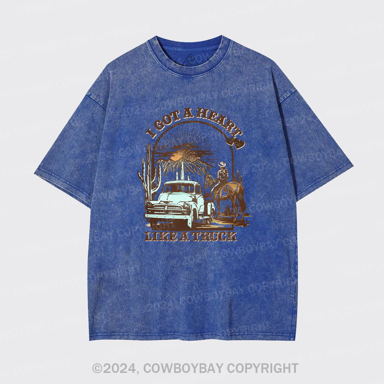 Heart Like A Truck Western Sunset Garment-dye Tees