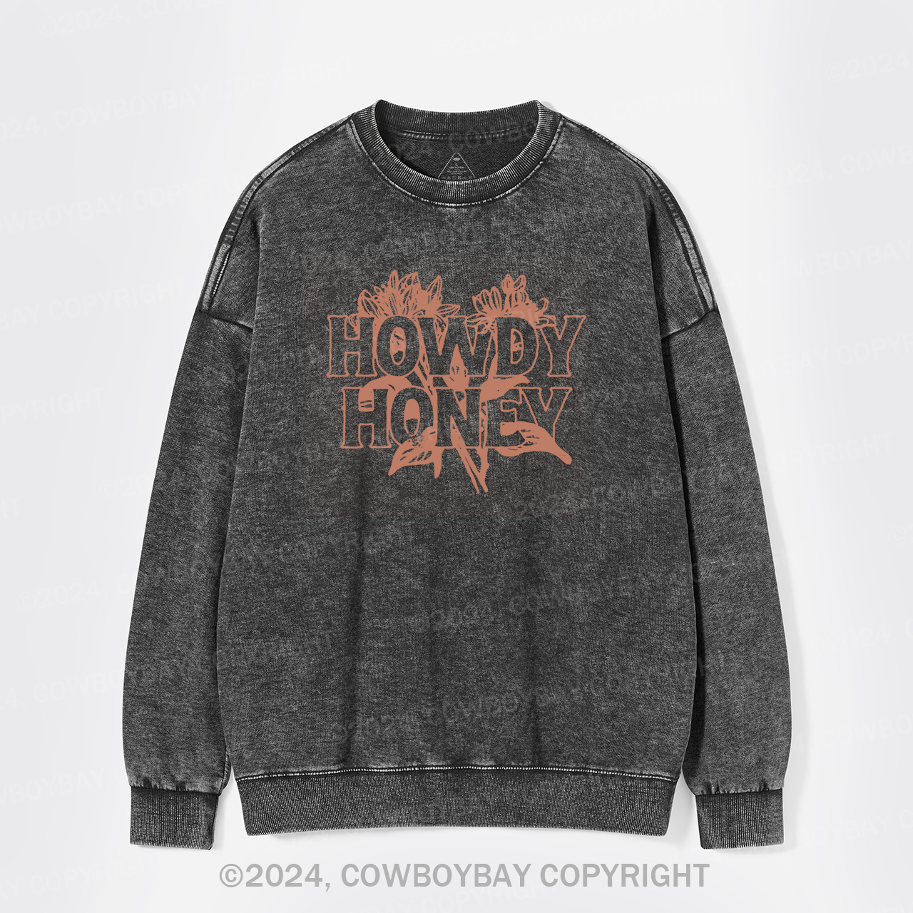 Howdy Honey Honeysuckle Plant Washed Sweatshirts