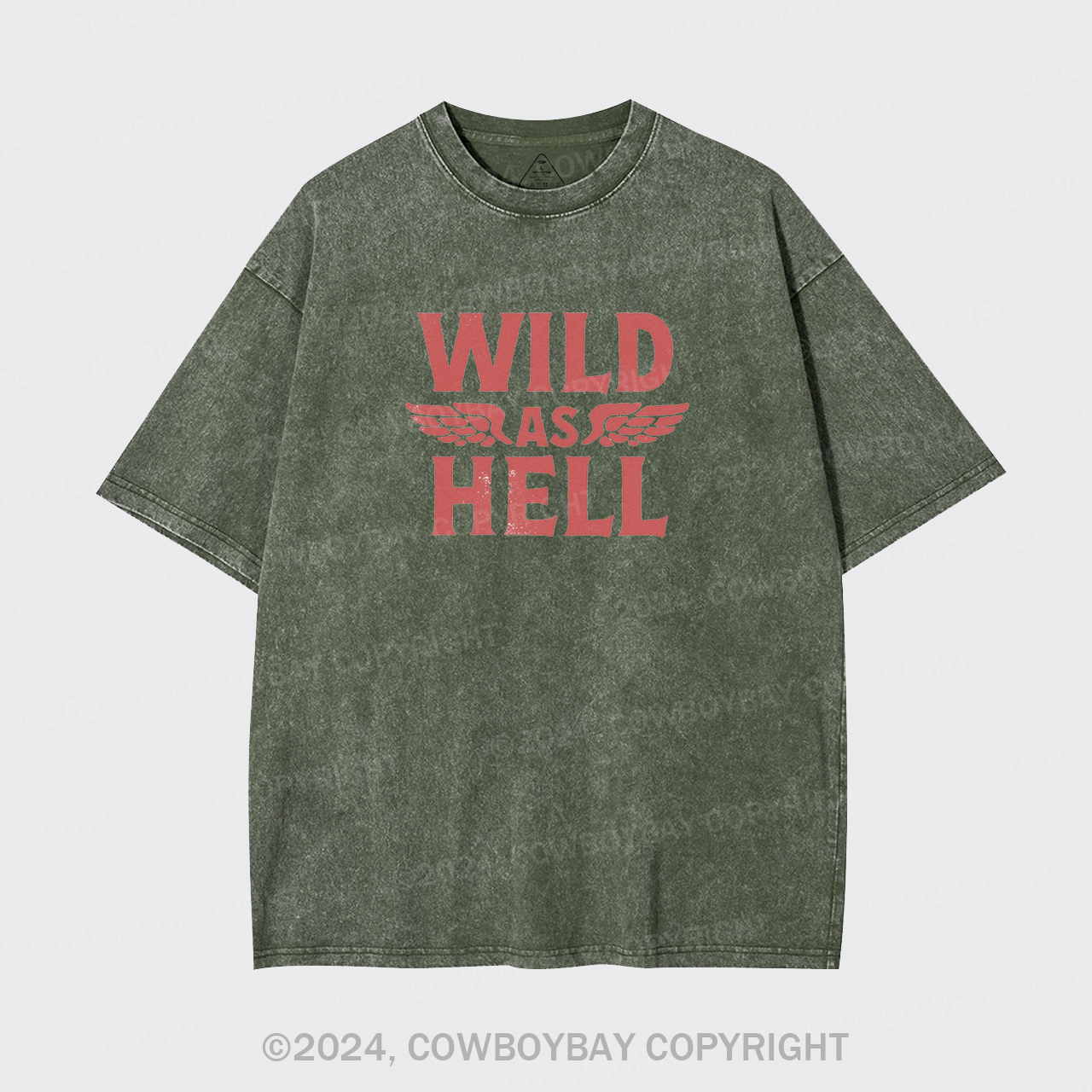 Wild As Hell Wings Rock N Roll Cowgirl Garment-dye Tees