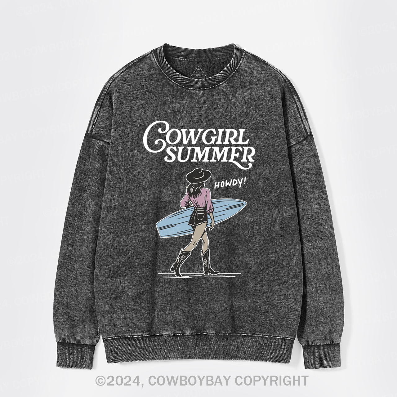 Western Summer Cowgirl Bachelorette Party Washed Sweatshirts