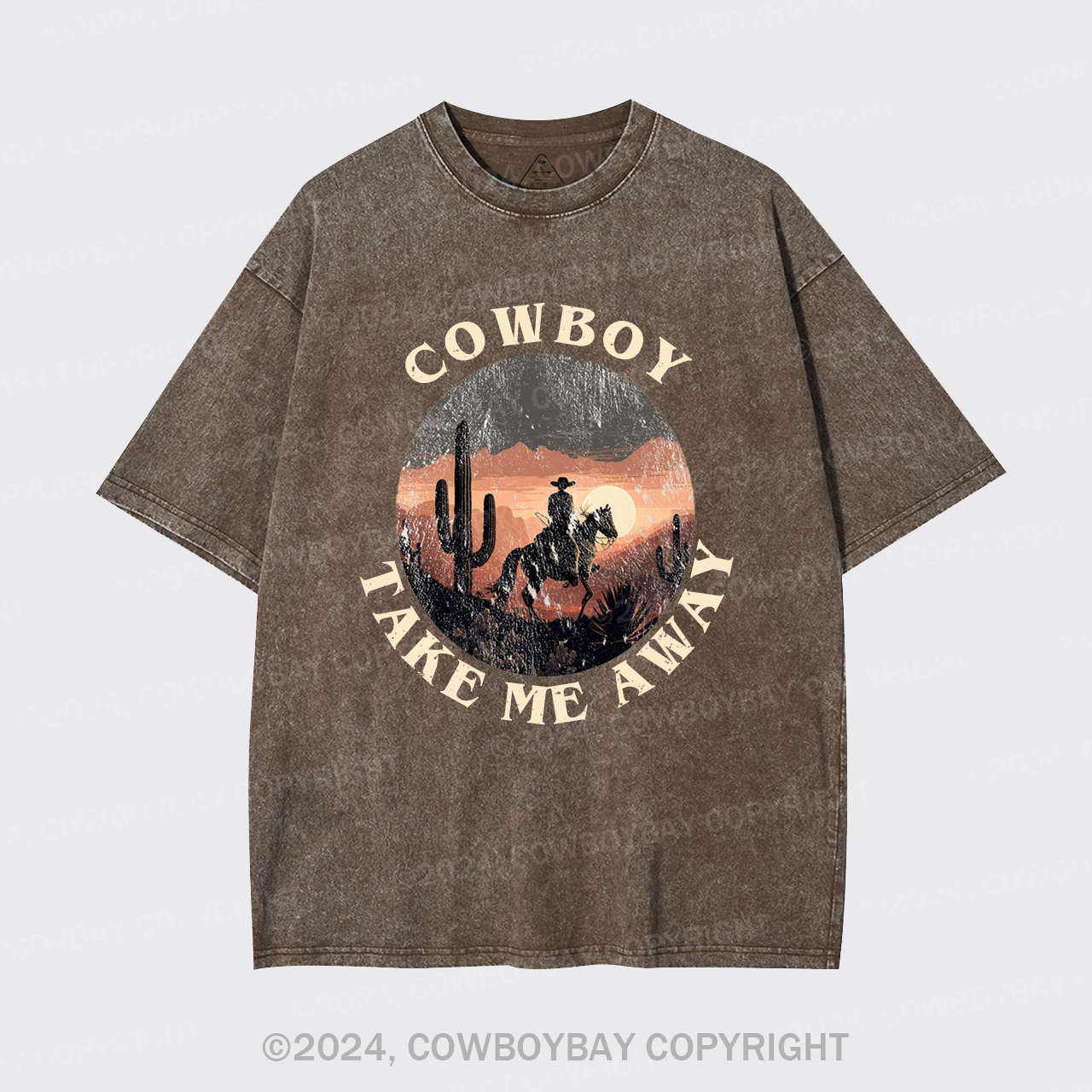 Cowboy Take Me Away Cute Farm Garment-dye Tees