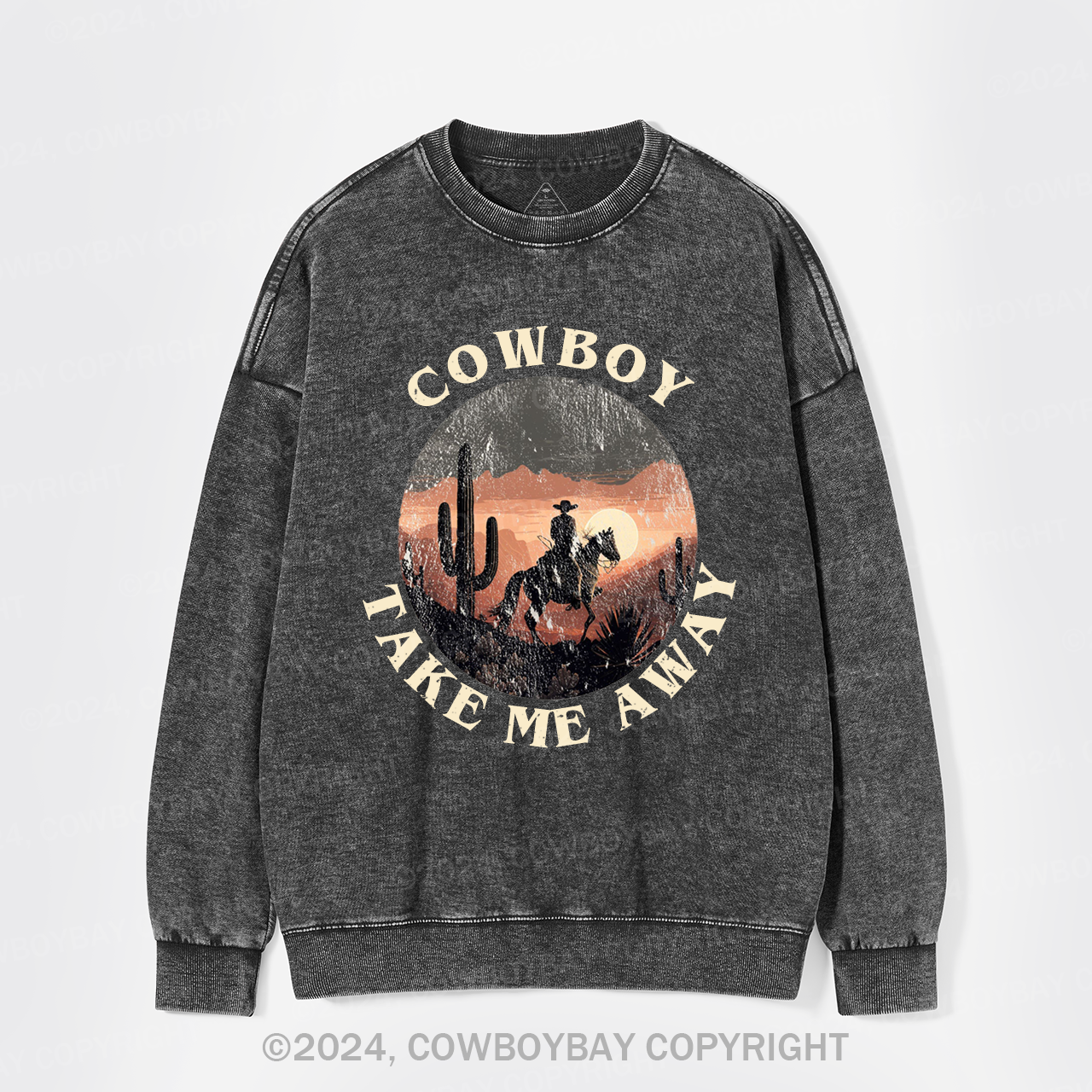 Cowboy Take Me Away Cute Farm Washed Sweatshirts