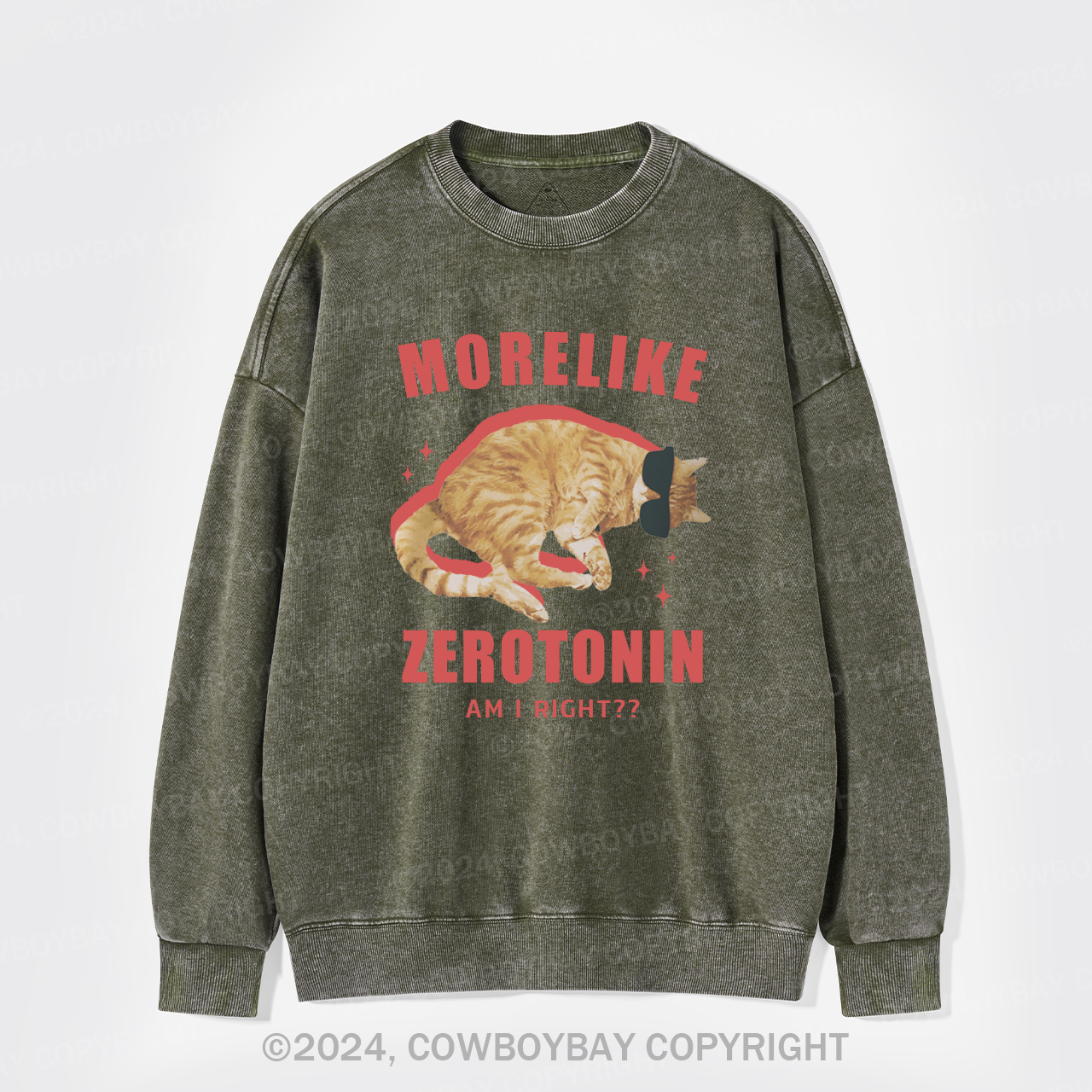 More Like Zerotonin Am I Right Washed Sweatshirts