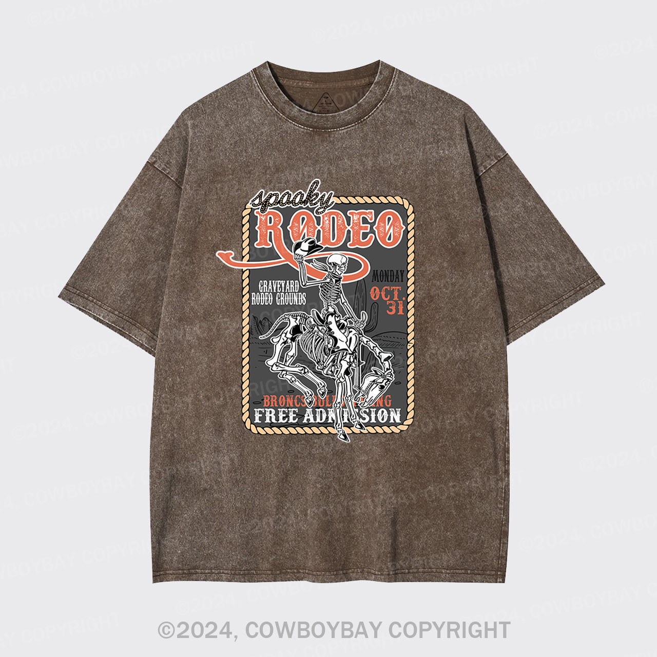 Funny Skeletons In Weird Rodeo Garment-dye Tees