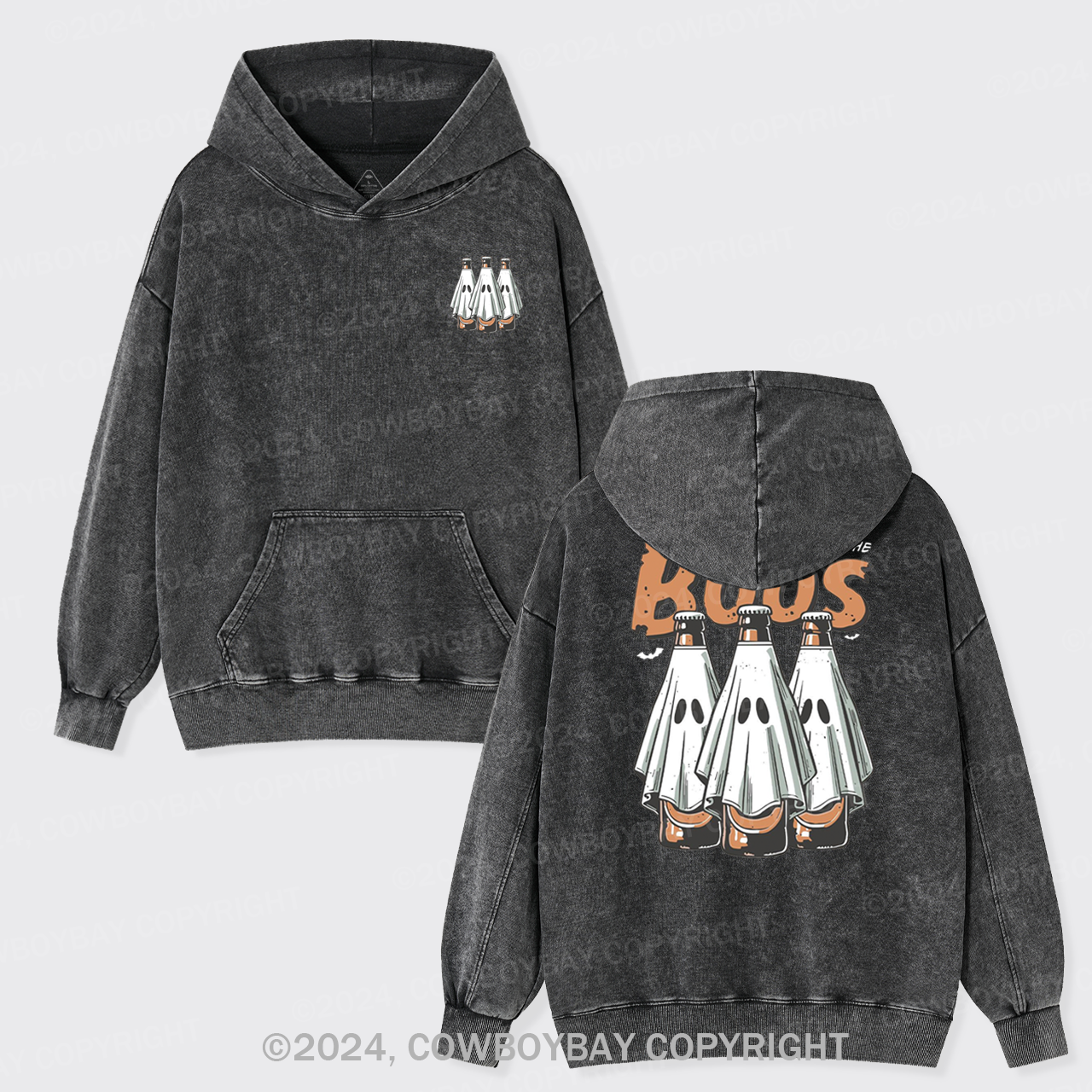 Halloween Just Here For The Boos Garment-Dye Hoodies