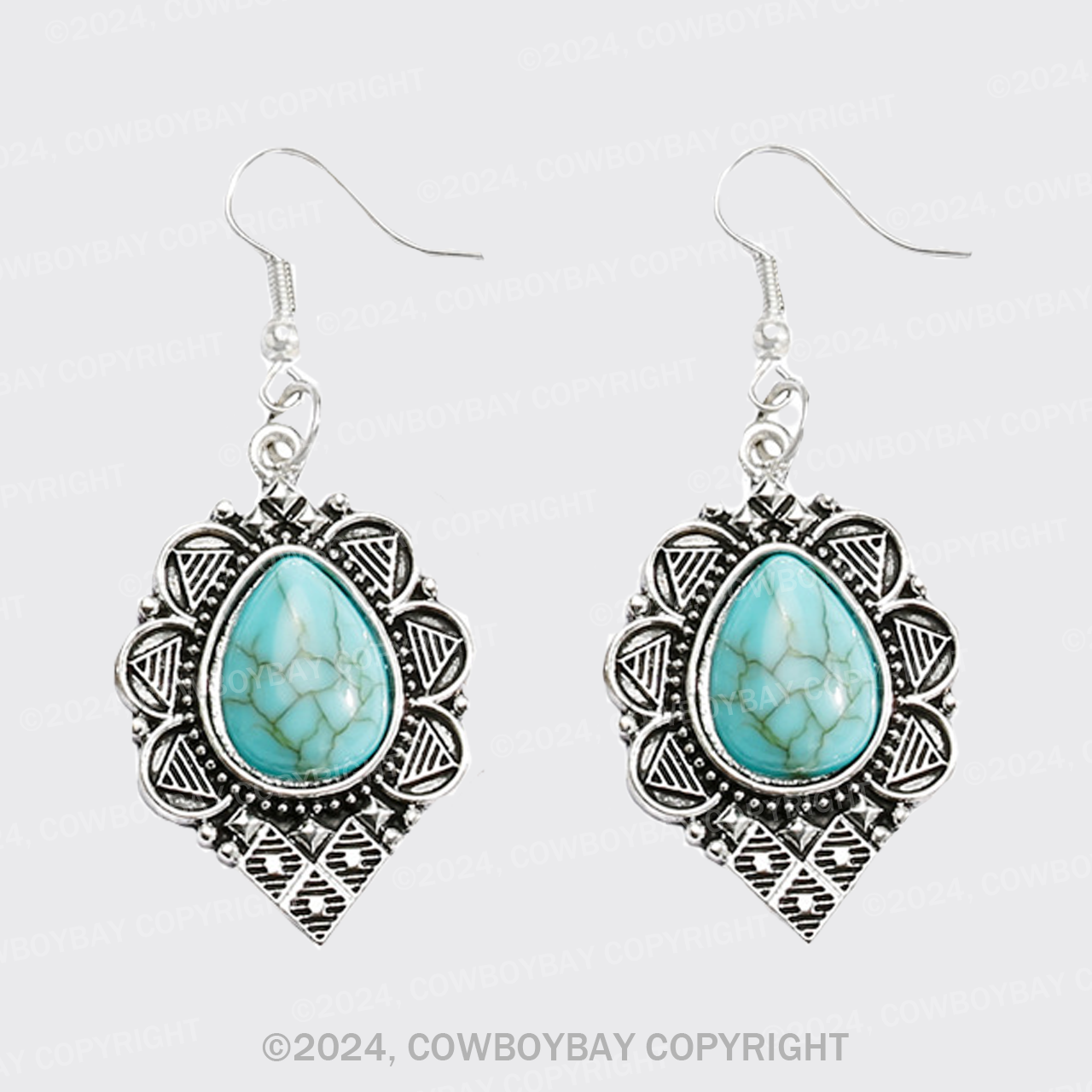 Vintage Bohemian Turquoise Drop Earrings