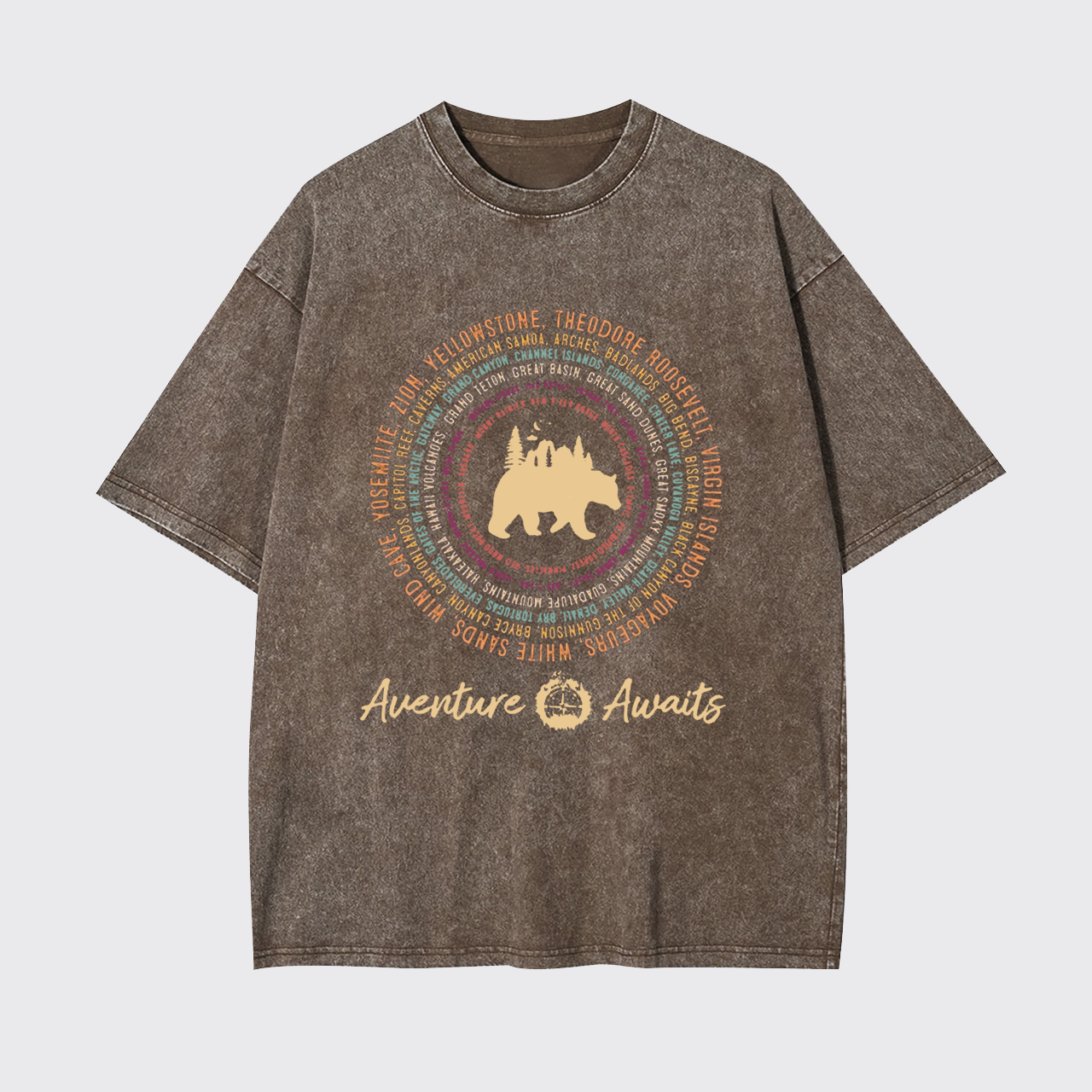 Circular National Park Theme Garment-dye Tees
