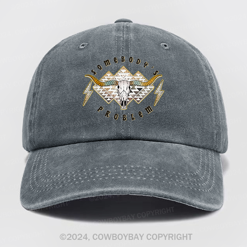 Boho Skull Somebody's Problem Wash Hat