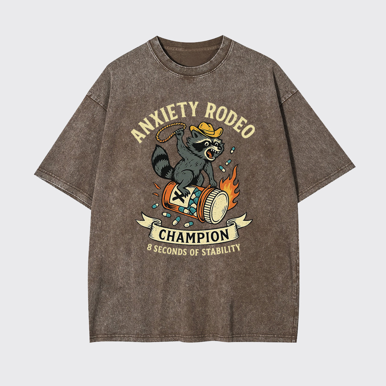 Anxiety 8 Seconds of Stability Garment-dye Tees