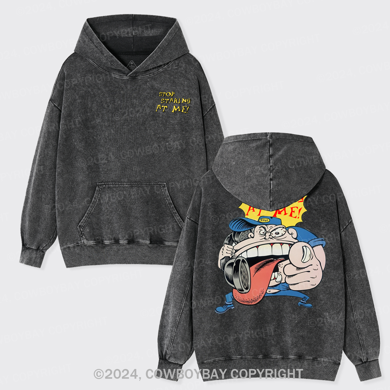 Stop Staring At Me Garment-Dye Hoodies