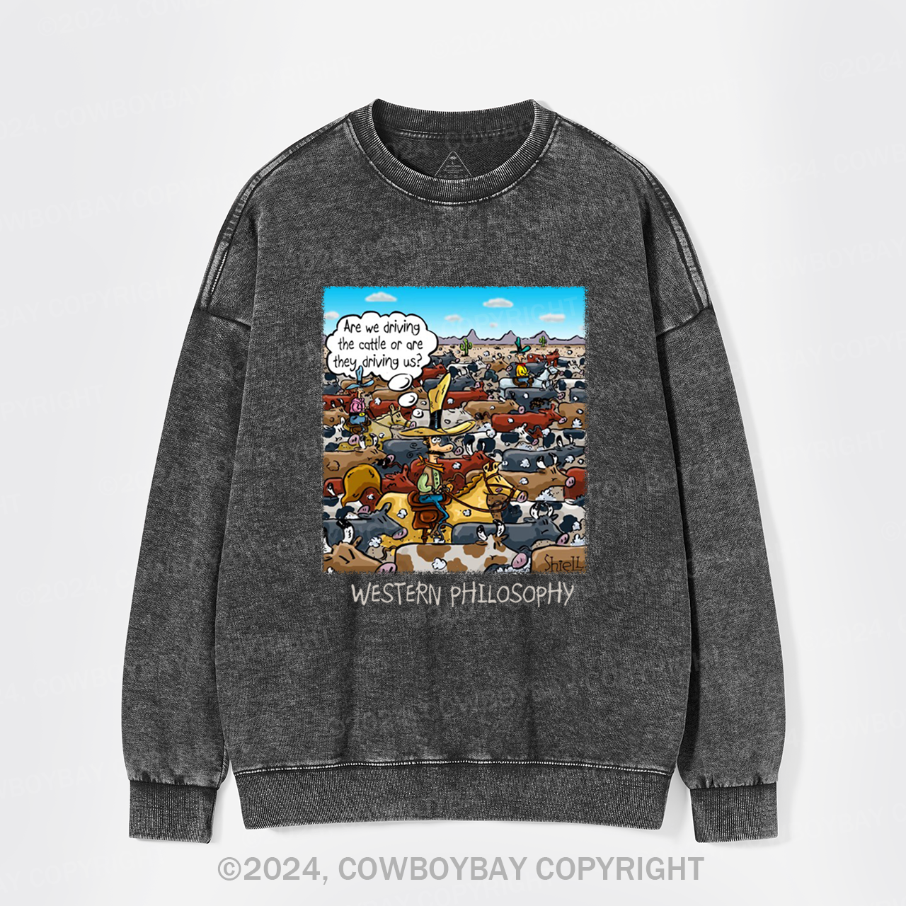 Cowboy Philsophy Washed Sweatshirts