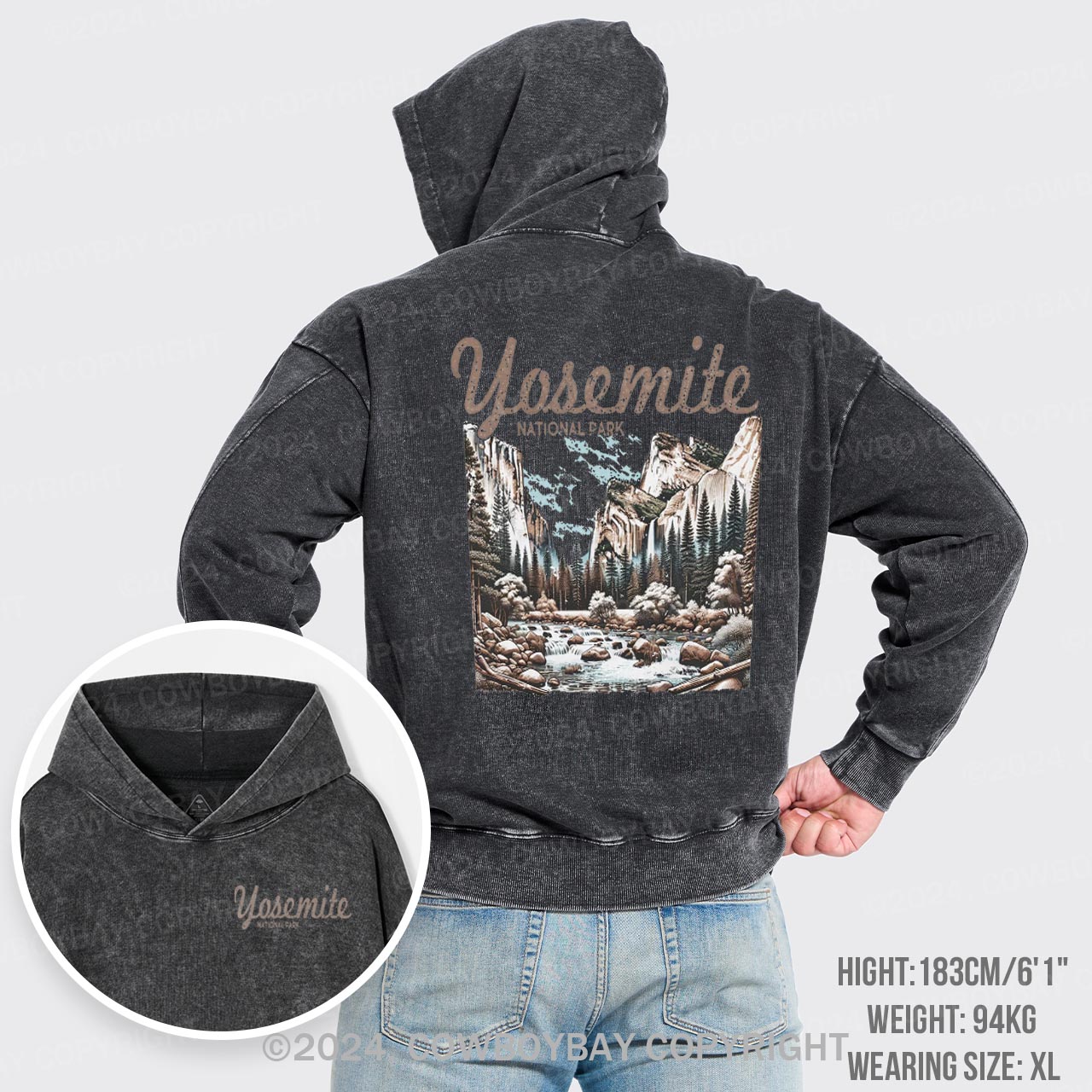 Vintage Yosemite National Park Garment-Dye Hoodies