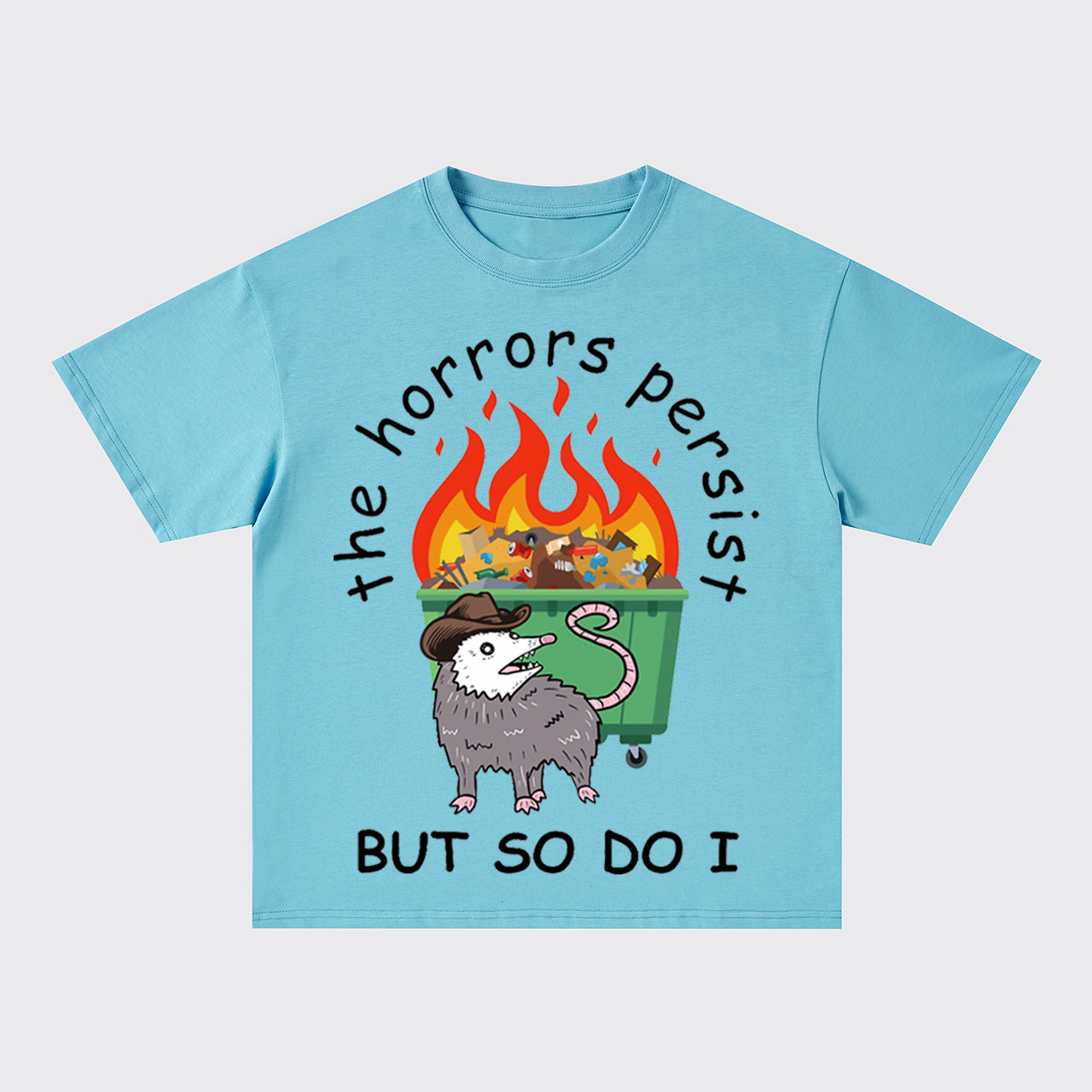 Persistent Opossum in Front of Dumpster Oversize T-Shirts