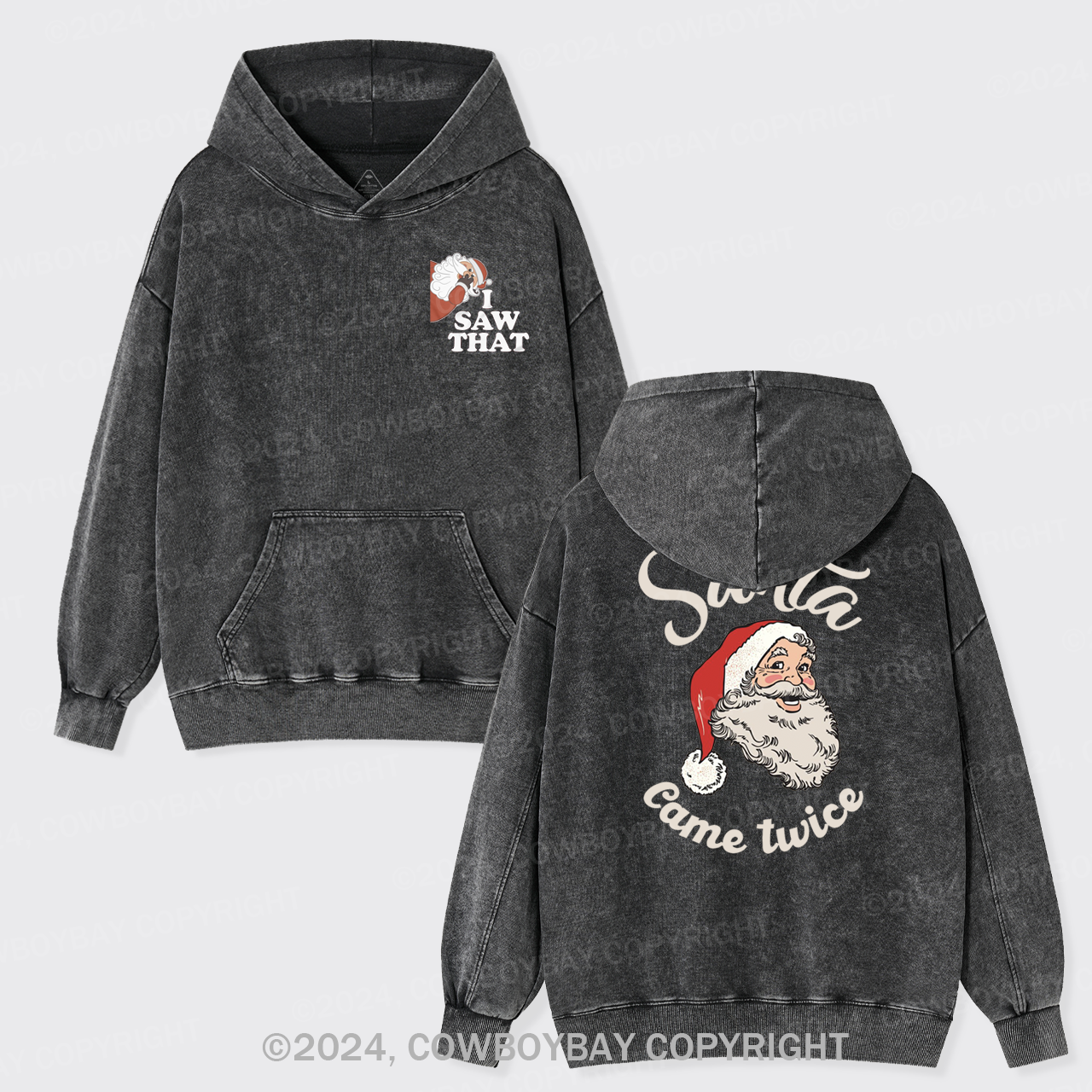 Angry Santa I Saw That Garment-Dye Hoodies