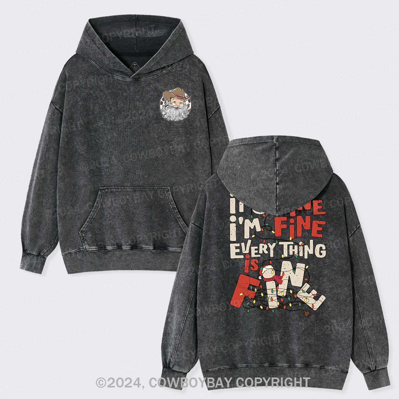It's Fine. I'm Fine. Everything Is Fine Garment-Dye Hoodies