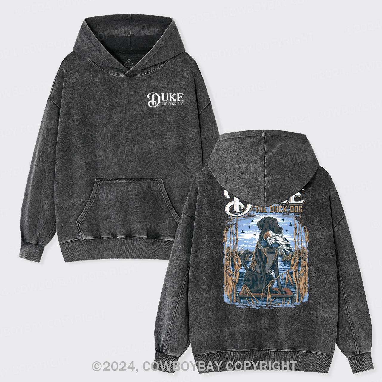Duke The Duck Dog Garment-Dye Hoodies