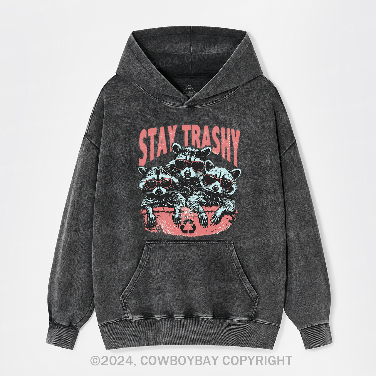 Raccoon Stay Trashy Garment-Dye Hoodies