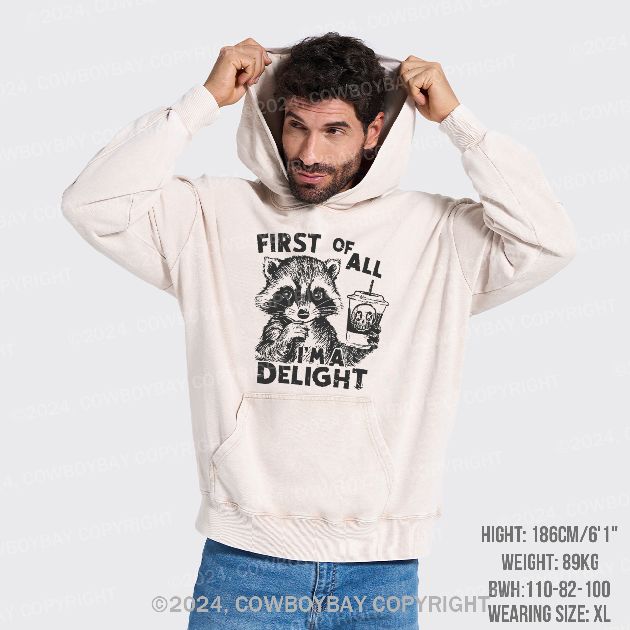 First Of All I'm A Delight Garment-Dye Hoodies
