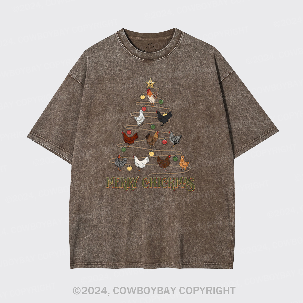 Christmas Chicken Vintage Garment-dye Tees