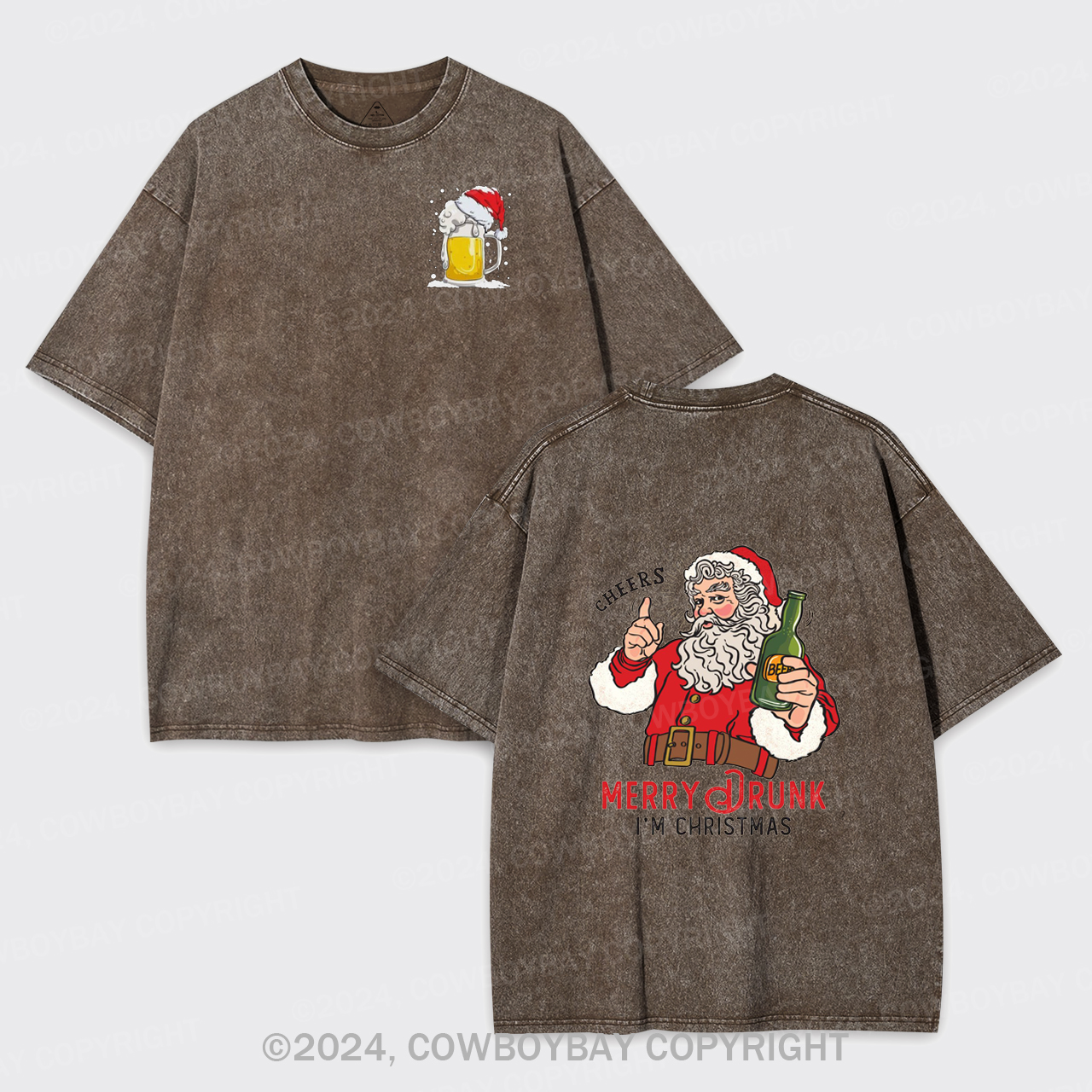 Merry Drunk,I'm Christmas-Santa Garment-dye Tees