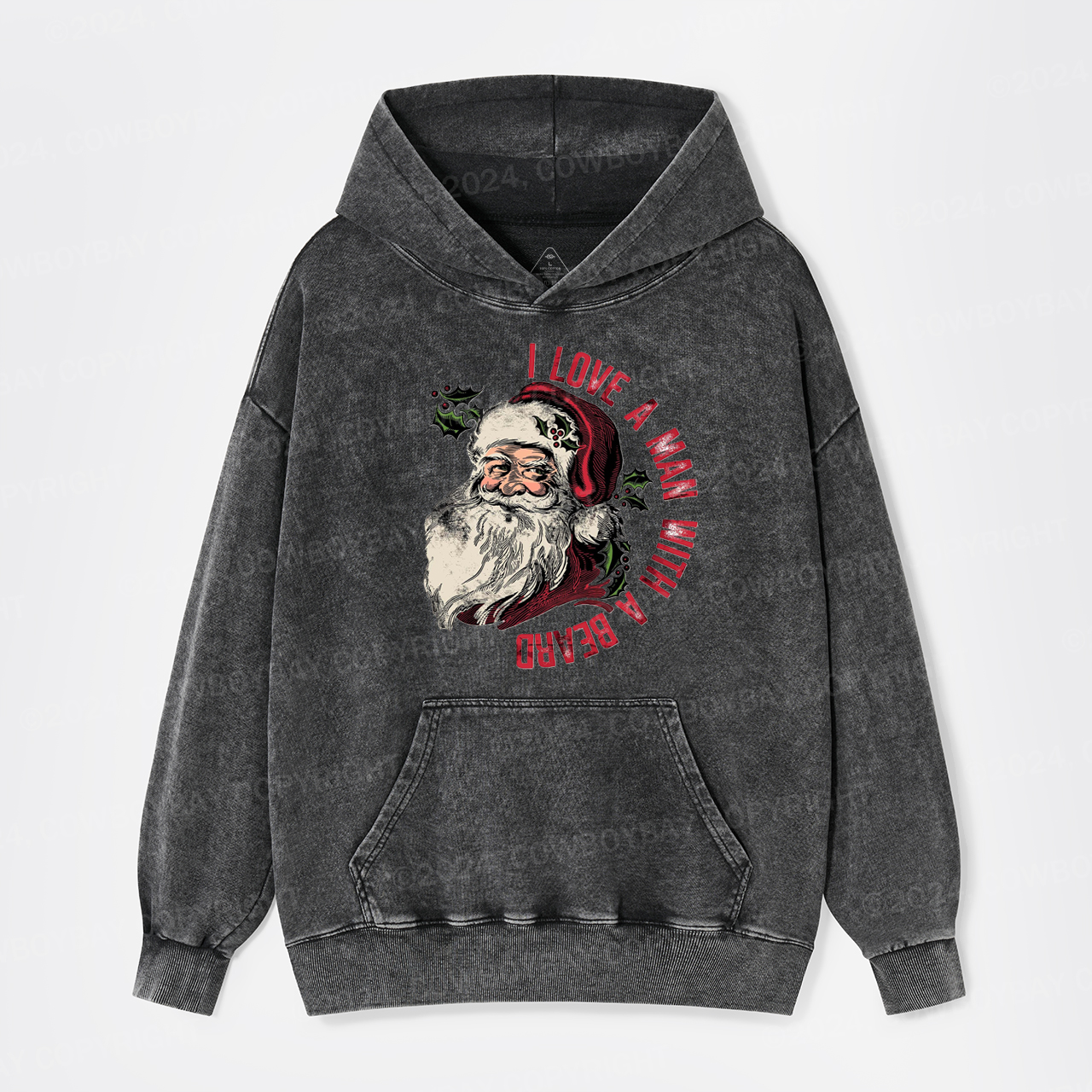 I Love A Man With A Beard Garment-Dye Hoodies