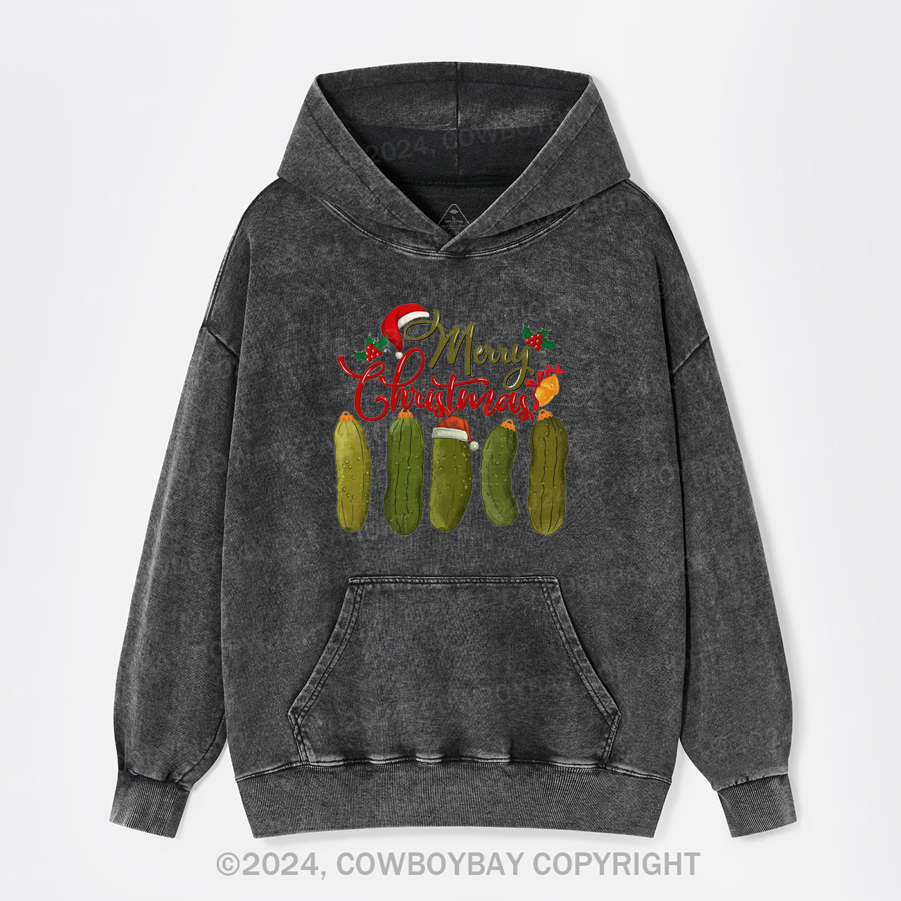 Pickles Merry Christmas Garment-Dye Hoodies