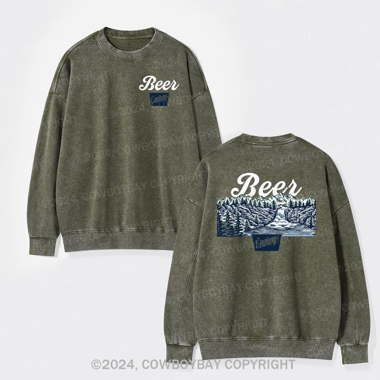 Beer Cowboys Washed Sweatshirts